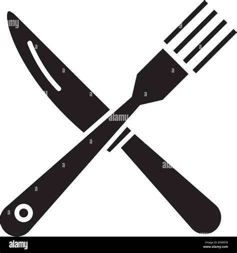 Fork And Knife Black Icon Vector Sign On Isolated Background Fork And