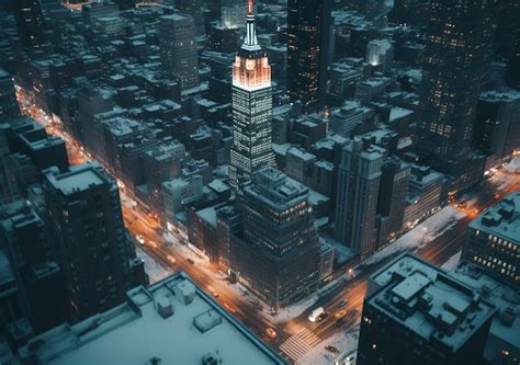 Empire State Building Bei Nacht Kostenlose Foto