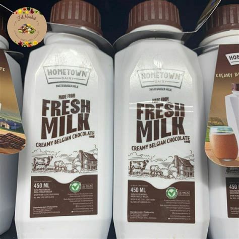 Jual Hometown Fresh Milk Creamy Belgian Chocolate Susu Pasteurisasi