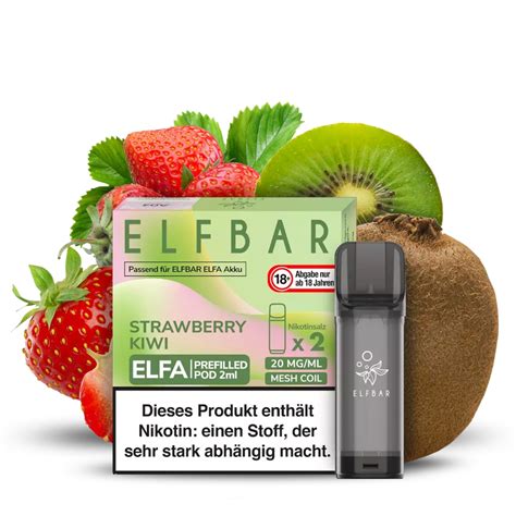 Elfbar ELFA Prefilled POD 2stk Strawberry Kiwi 20mg Kaufen Shisha Nil