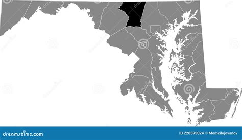 Location Map Of The Carroll County Of Maryland Usa Stock Vector