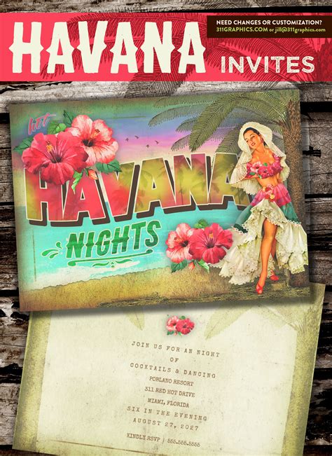 Havana Nights Invitation Hot Havana Nights Theme Bachelorette Party Birthday Party Etsy Artofit
