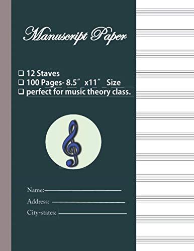 Manuscript Paper Notebook Blank Sheet Music Composition Manuscript