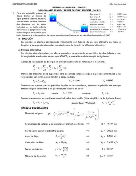 Solucionario Examen Primer Parcial Ingenier A Sanitaria I Udocz Hot