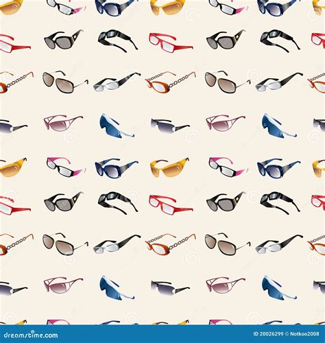 Seamless Glasses And Sunglasses Pattern Stock Vector Illustration Of Fashionable Element 20026299