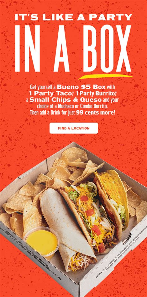 Taco Bueno Coupon Code Bueno Box Includes Party Taco Party