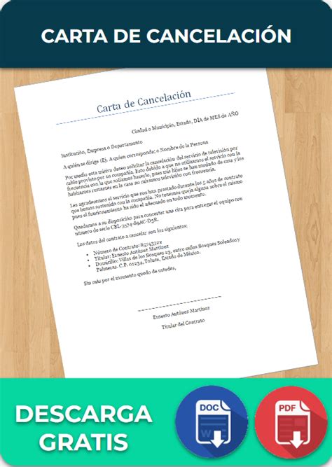 Carta Cancelacion De Contrato Image To U