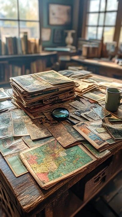 vintage map collection image vintage maps desk