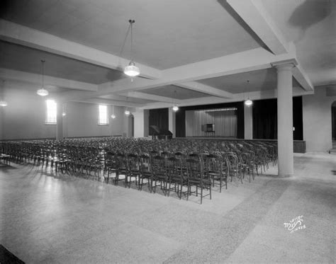 First Congregational Church Dining Room With Stage Photograph Wisconsin Historical Society