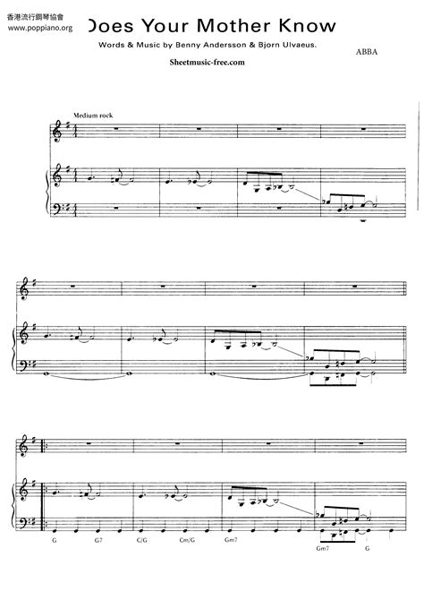 Abba Does Your Mother Know Sheet Music Pdf Free Score Download ★