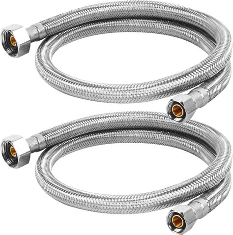 32 Inch Faucet Connector Flexible Hose Stainless Steel Braided Supply Line 1 2 Fip X 3 8 Comp