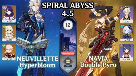 Neuvillette C0 Hyperbloom Navia Double Pyro Ver 4 5 Spiral Abyss