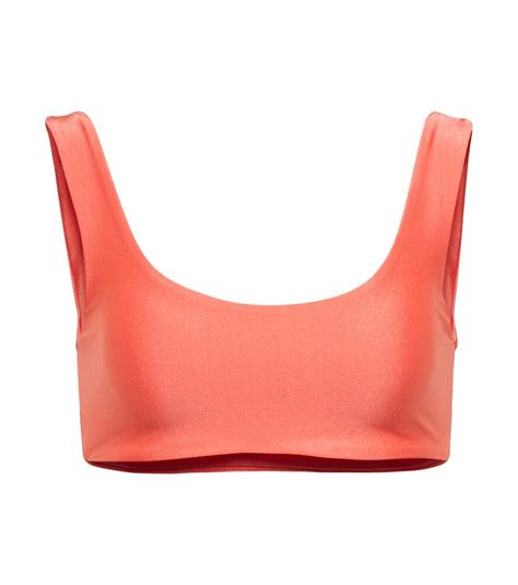 Jade Swim Round Edges Bikini Top In Coral Sheen ModeSens