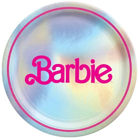 Mattel Barbie Round Paper Disposable Lunch Plates Silverpink 9 In 8