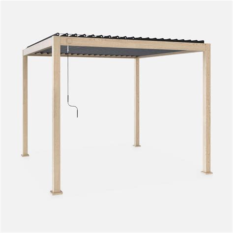 Pergola Lamellendach Holzimitation 300 X 300 Cm Aluminium Alice S