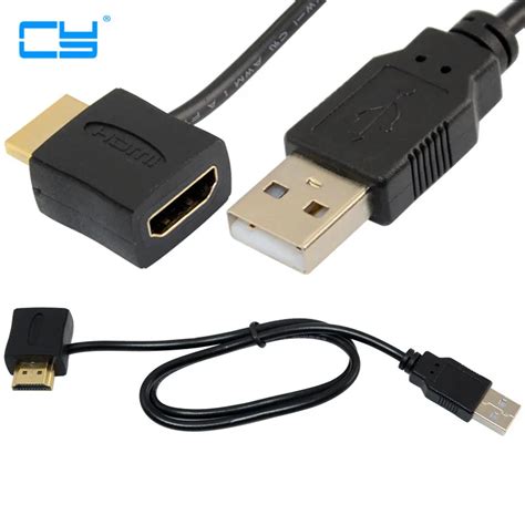 HDMI Male to USB Female Adapter Portable HDMI Male To Female Adapter with USB 2.0 Extender Power ...