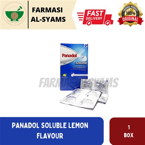 Panadol Soluble Lemon Flavour Box Effervescent Tablets Shopee