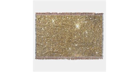 Luxury Gold Glitter Printed Image Throw Blanket Zazzle