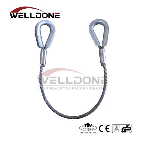 Construction Pressed Wire Rope Sling With Thimble China Stainless