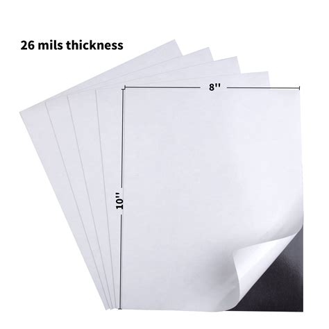 Buy 12 Sheets Self Adhesive Magnetic Sheets 8x10 Inches 26mil Strong Flexible Diy Photo Ablum