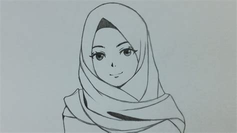 Cara Menggambar Anime Hijab Mudah Dan Cantik Untuk Pemula Youtube