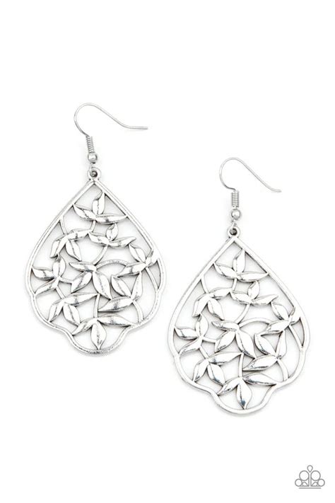 Paparazzi "Taj Mahal Gardens" Silver Earrings