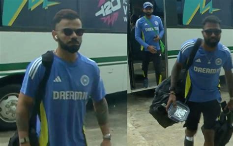 [watch] Kohli Hardik Pandya Sizzle As Team India Arrives For Semifinal