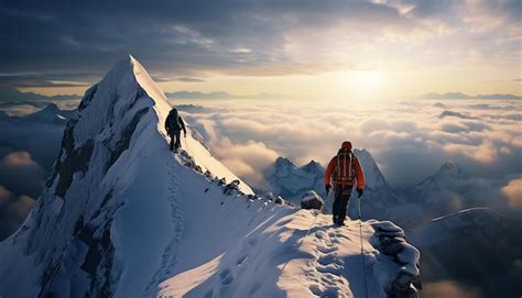 Premium Ai Image Mountaineering Professional Adventure Photoshoot