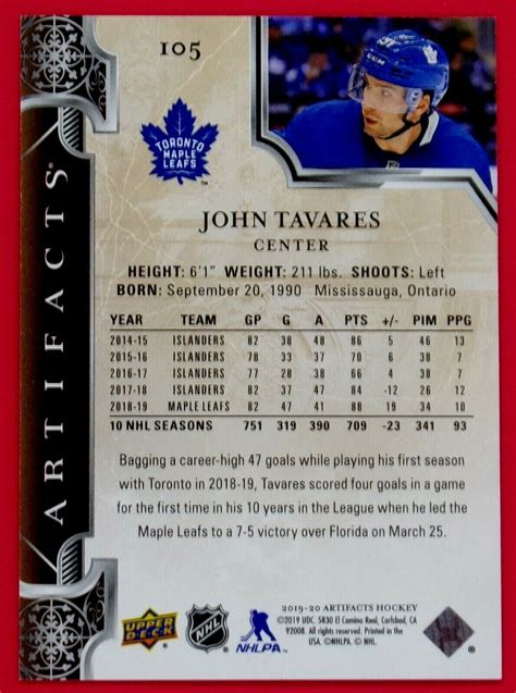 Upper Deck Artifacts Stars Copper John Tavares For