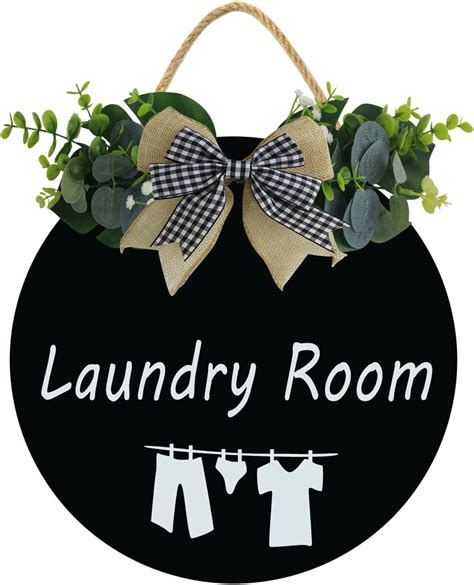 Eveokoki 12" Funny Laundry Room Wall Art, Rustic Farmhouse Wood Plaque ...