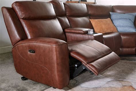 Scorpio Brown Piece Leather Dual Power Reclining Sectional