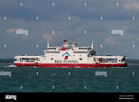 Red Funnel Isle Of Wight Ferry Ship Red Osprey En Route Between