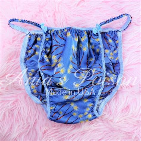 Sissy Satin Panties For Men Silky Soft Asian Floral String Bikini Or