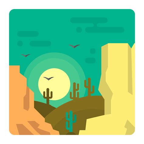 Western Desert Landscape 217498 Vector Art At Vecteezy