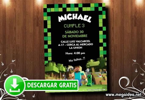 Invitacion De Minecraft Para Imprimir Gratis Mega Idea Invitaciones