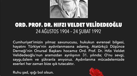 İADD Ord Prof Dr Hıfzı Veldet Velidedeoğlunu sevgi ve saygıyla