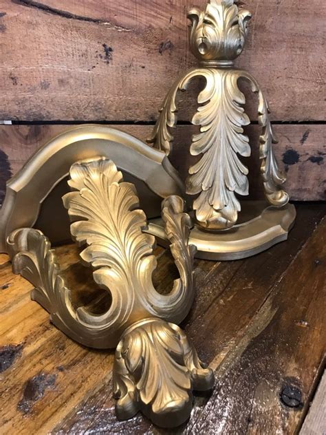 Vintage Homco Gold Acanthus Leaf Wall Shelf Sconce Matching Etsy