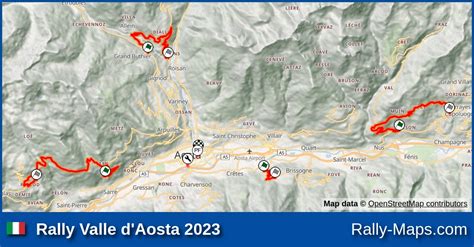 Streckenverlauf Rally Valle D Aosta 2023 RallyeKarte De