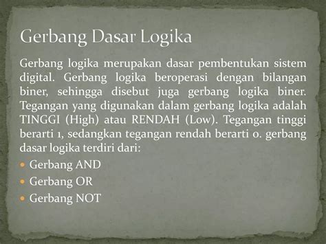 Gerbang Gerbang Dasar Logika Ppt