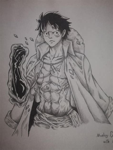 Luffy With Ryou Haki Drawing By Me Onepiece