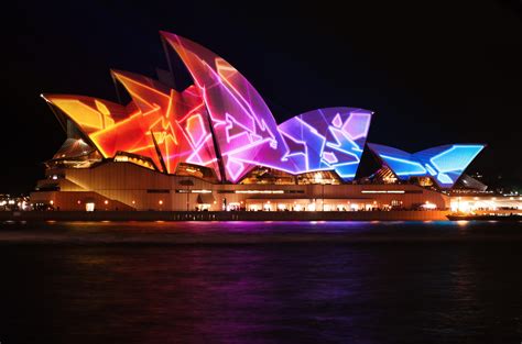 The Spectacular Light Show Of The Sydney Opera House