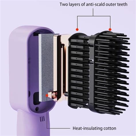 Mini Lisseur Cheveux Brosse Lissante Pour Cheveux Fer À Lisser Avec