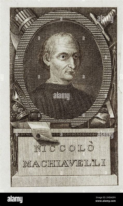 Engraving Portrait Of Niccolò Machiavelli Niccolò Di Bernardo Dei