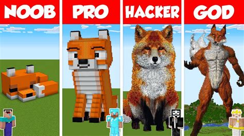 Minecraft REAL LIFE FOX STATUE HOUSE BUILD CHALLENGE NOOB Vs PRO Vs