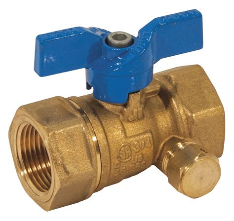 Jomar Valve Gas Ball Valve Brass Inline 2 Piece Pipe Size 34 In