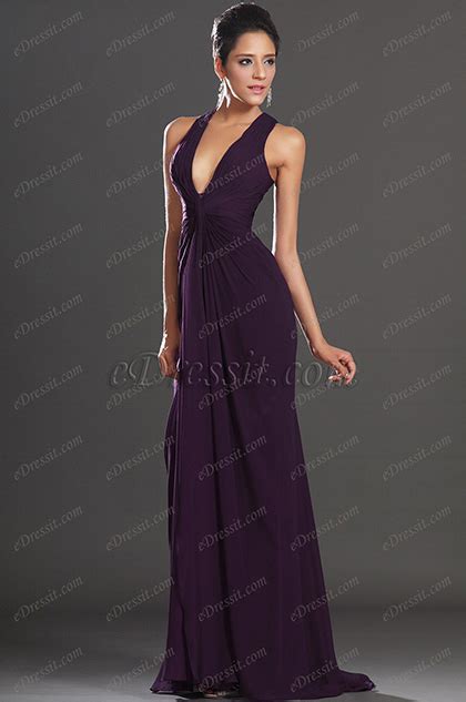 New Adorable Halter Dark Purple Evening Dress 00130806 Edressit