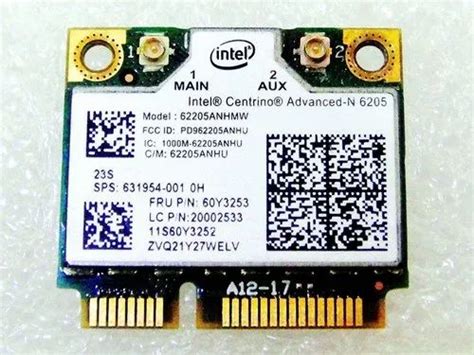 Intel N6205 60y3253 60y3252 631954 001 Half Mini Pci E Wireless Wi Fi