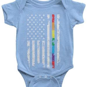 Gay Pride Rainbow American Flag Baby Infant Bodysuit Etsy