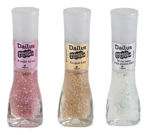 Esmalte Dailus Kit Coleção Babado E Gliteria Envio Imediato Mercadolivre