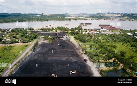 Coal Mining Stock Pile Aerial View Stock Photo Alamy